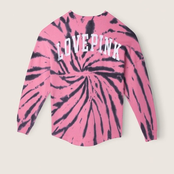 Vs Victorias Secret Pink Varsity Crew Sweater Jacket Top Dahlia Print S - Picture 7 of 8